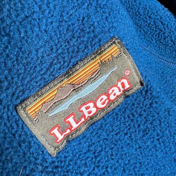 L.L.Bean Men’s XL Blue & Black Fleece Pullover Jacket – Recycled Polyester - Picture 7 of 7